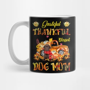 Chocolate Labrador Pumpkin Thankful Grateful Blessed Dog Mom Mug